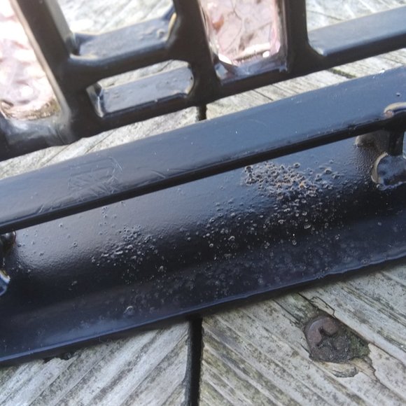 Unique handmade rustic hanukiah metal and stained glass Judaic candelabra - Picture 14 of 16